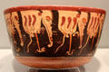 Maya Late Classic earthenware bowl painted with cormorants from Ulua-Yojoa region, Honduras at Gardiner Museum. Toronto, ON.