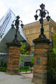 Gateway with lamps beside Royal Ontario Museum. Toronto, ON.