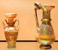 Blown glass flask from Syria & flagon from Palestine at Royal Ontario Museum. Toronto, ON.