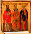 Sts Basil, John Chrysostom, & Gregory Nazianzus tempera painting from Northern Greece at Royal Ontario Museum. Toronto, ON