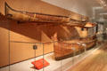 Native birchbark canoes at Royal Ontario Museum. Toronto, ON.
