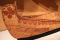 Decorative detail of native birchbark freight canoe by César Newashish Manowan of Quebec at Royal Ontario Museum. Toronto, ON.