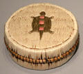Ojibwe porcupine quill box with turtle design by Josette Debassige from Manitoullin Island, Ontario at Royal Ontario Museum. Toronto, ON.