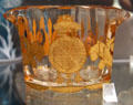 Wine glass rinser with arms of Marquess of Hertford from England or Ireland at Royal Ontario Museum. Toronto, ON.