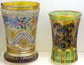 Stained & enameled glass beakers from Vienna & Bohemia at Royal Ontario Museum. Toronto, ON.