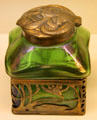 Art Nouveau green glass & metal inkwell from Germany or Austria at Royal Ontario Museum. Toronto, ON.