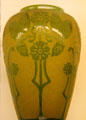 Steuben vase in blue Aurene over crackle design at Royal Ontario Museum. Toronto, ON.