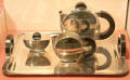 Silver & ebony tea service by Christofle Silversmiths of Paris at Royal Ontario Museum. Toronto, ON.