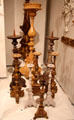 Collection of early wooden candlesticks at Royal Ontario Museum. Toronto, ON.