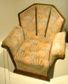 Art Deco upholstered armchair from France at Royal Ontario Museum. Toronto, ON.