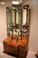 Art Deco dressing table & silver-plated bronze table lamps from France at Royal Ontario Museum. Toronto, ON.