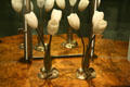 Art Deco silver-plated bronze table lamps by Albert Cheuret from France at Royal Ontario Museum. Toronto, ON.
