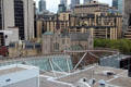Gehry's Art Gallery of Ontario facade wends way through Toronto skyline. Toronto, ON.