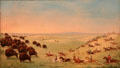 Métis Running Buffalo painting by Paul Kane at Art Gallery of Ontario. Toronto, ON.