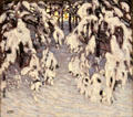 Snow, Algonquin Park painting by Lawren Harris at Art Gallery of Ontario. Toronto, ON.