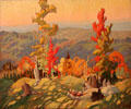 Festive Autumn painting by Franklin Carmichael at Art Gallery of Ontario. Toronto, ON.