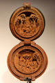 Carved boxwood prayer bead with Life of St Jerome at Art Gallery of Ontario. Toronto, ON.