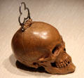 Replica prayer bead in shape of skull made with 3D printing at Art Gallery of Ontario. Toronto, ON
