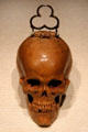 Replica prayer bead in shape of skull made with 3D printing at Art Gallery of Ontario. Toronto, ON.