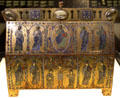 Enameled copper reliquary with scenes of Christ prob. from Limoges at Art Gallery of Ontario. Toronto, ON.