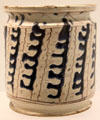 Pharmacy / earthenware storage jar painted with jagged lines from Florence, Italy at Art Gallery of Ontario. Toronto, ON.