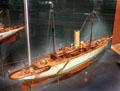 Model of British twin crew steel schooner Mayflower which later became American presidential yacht at Art Gallery of Ontario. Toronto, ON.