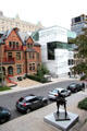 Streetscape with heritage building & white addition to Montreal Museum of Fine Arts. Montreal, QC.