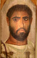 Egyptian mummy portrait of bearded young man at Montreal Museum of Fine Arts. Montreal, QC.