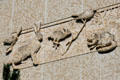 Rabbits & birds carved on frieze of Royal Saskatchewan Museum. Regina, SK.