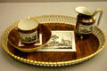 Porcelain coffee service from Vienna, Austria at Ariana Museum. Geneva, Switzerland.