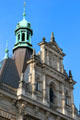 Turrets & towers of Hamburg Regional Court building at Sieveking Platz. Hamburg, Germany.