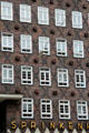 Detail of striking pattern on facade of Sprinkenhof. Hamburg, Germany.