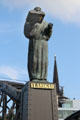 Statue of St Ansgar on Brooksbrücke. Hamburg, Germany.