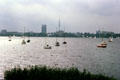 Sailing boats on the Aussenalster. Hamburg, Germany.