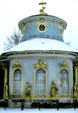 Chinese Teahouse in winter at Sanssouci garden. Potsdam, Germany.
