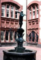 Hercules Fountain with club & lion in Römerhöfchen. Frankfurt am Main, Germany.