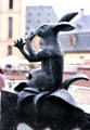 Rabbit sculpture on Struwwelpeter fountain near Hauptwache S-Bahn station. Frankfurt am Main, Germany.