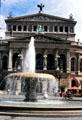 Old Opera House & Lucae fountain stills hosts many events in its modern concert hall. Frankfurt am Main, Germany.