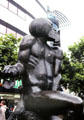 David & Goliath statue by Richard Hess at entrance to Zeil Promenade. Frankfurt am Main, Germany.