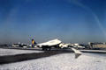 Lufthansa plane on tarmac at Frankfort am Main Airport. Germany.