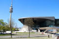 BMW World functions as showroom, concept exhibition & auto sales delivery site. Munich, Germany.