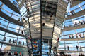 Mirrored funnel within German Bundestag dome. Berlin, Germany