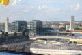 Berlin Central Rail Station from top of German Bundestag. Berlin, Germany.