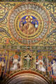 Christ mosaic detail at Kaiser Wilhelm Memorial Church. Berlin, Germany.