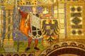 Heraldic mosaic detail at Kaiser Wilhelm Memorial Church. Berlin, Germany.