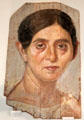 Mummy portrait of older woman from Fayum, Egypt at Altes Museum. Berlin, Germany.