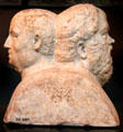 Marble double portrait heads of philosophers Seneca & Socrates at Neues Museum. Berlin, Germany.