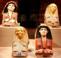Egyptian mummy masks at Neues Museum. Berlin, Germany.