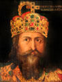 Charlemagne in imagined portrait by workshop of Albrecht Dürer of Nürnberg at German Historical Museum. Berlin, Germany