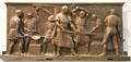 Iron Industry bronze relief sculpture by Friedrich Drake of Berlin at German Historical Museum. Berlin, Germany.